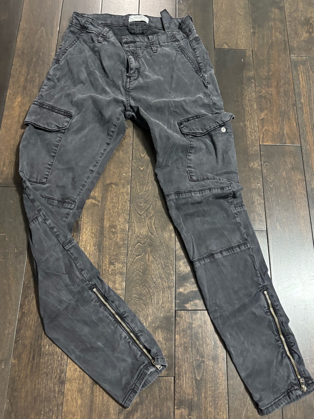 Women’s Zara Black Cargo Pants with Ankle Zippers